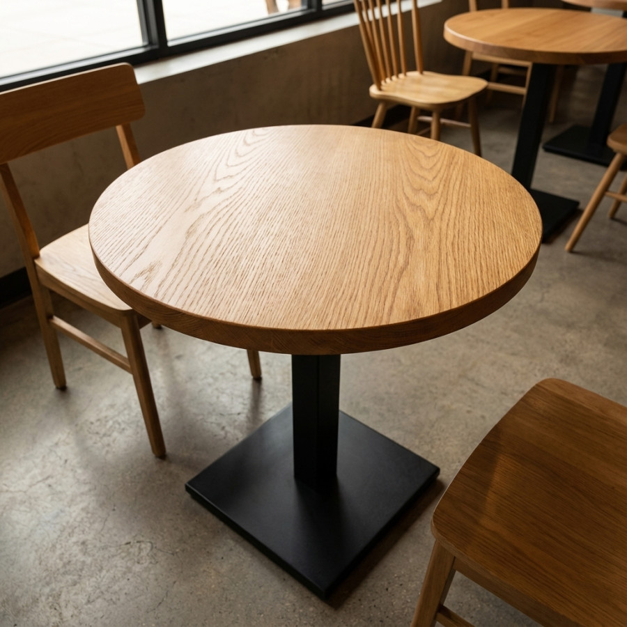 Столешница шпон дуба на основе ВЛАГОСТОЙКОГО МДФ (Круглая) Дуб Коньяк_11